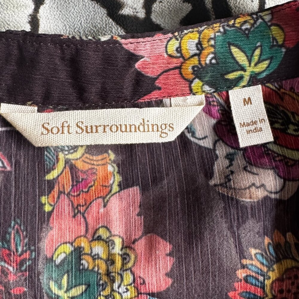 Soft Surroundings - Embellished, Tunic, Flutter Sleeve Blouse - M - Picture 5 of 14